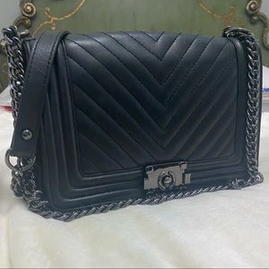Genuine leather crossbody handbag